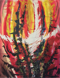 Ich bin da Acryl auf Leinwand B80xH100 Privatbesitz 2018