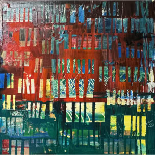 Fenster Acryl auf Leinwand  B60xH40 2025