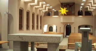 St. Benno Church Bischofswerda Renovation of the interior by the congregation (Art Deco)